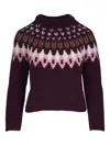Veronica Beard Anne Fairisle Pullover In Raisin Multi In Brown