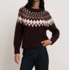 Veronica Beard Anne Fairisle Pullover In Raisin Multi In Brown