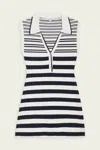 Veronica Beard Mixed Stripe Sleeveless Cotton Blend Sweater Minidress In Multi