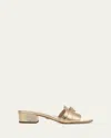 Veronica Beard Annette Metallic Medallion Mule Sandals In Gold