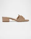Veronica Beard Annette Suede Medallion Mule Sandals