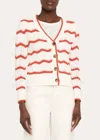 Veronica Beard Ansonia Knit Chevron Cardigan In Neutral