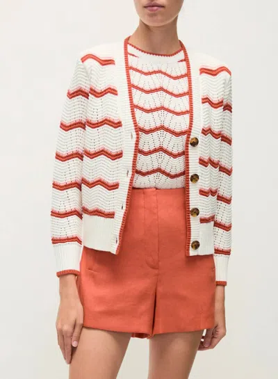 VERONICA BEARD ANSONIA CARDIGAN IN PERSIMMON