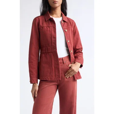 Veronica Beard Anzu Cotton Jacket In Red