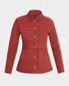 Veronica Beard Anzu Twill Utility Jacket In Rust