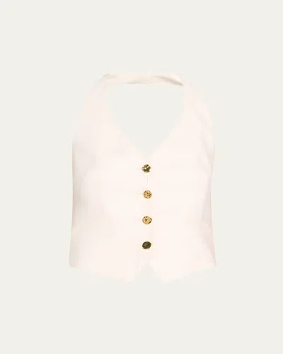 Veronica Beard Arabella Halter Vest In Dove