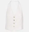 Veronica Beard Arabella Halterneck Linen-blend Vest