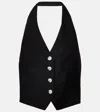 Veronica Beard Arabella Linen-blend Vest In Black
