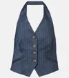 Veronica Beard Arabella Pinstripe Linen-blend Vest In Blue