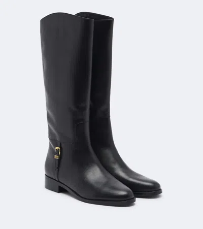 Veronica Beard Arabelle Leather Knee-high Boots In Black
