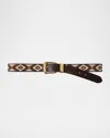 Veronica Beard Arch Beaded Leather Belt In Multi
