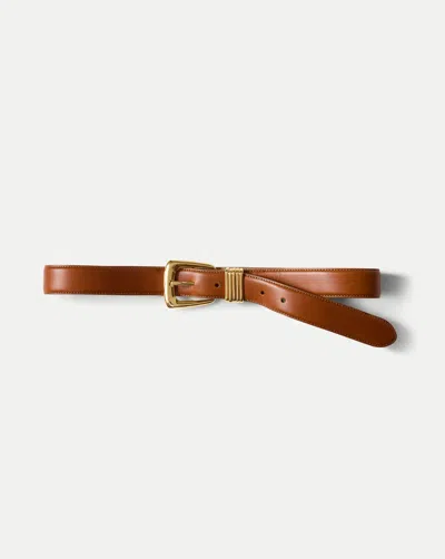 Veronica Beard Arch Leather Belt In Brown