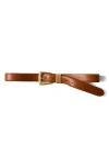 Veronica Beard Arch Leather Belt In Brown
