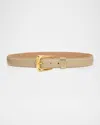 Veronica Beard Arch Leather Belt In Brown