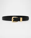 Veronica Beard Arch Leather Belt In Black