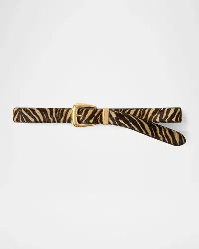 Veronica Beard Arch Ziger Calf Hair Belt In Tan Multi