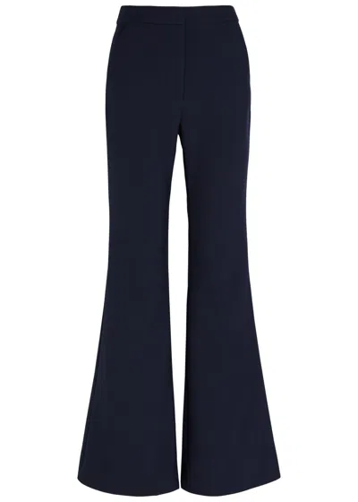 Veronica Beard Arden Flared-leg Jersey Trousers In Black