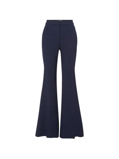 Veronica Beard Womens Navy Arden Flared-leg Jersey Trousers In Blue