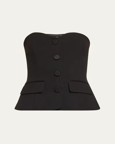 Veronica Beard Arlette Fitted Bustier Top In Black