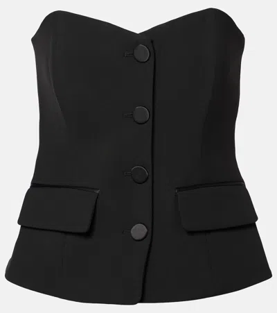 Veronica Beard Arlette Peplum Corset Top In Black