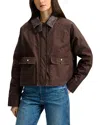 Veronica Beard Arlo Coated Collar Barn Jacket In Brown