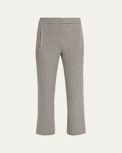 Veronica Beard Arte Check Plaid Kick-flare Pants In Multi