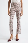 Veronica Beard Arte Floral Kick Flare Pants In Brown