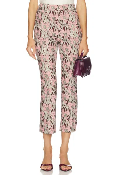 Veronica Beard Arte Cropped Pants In Raisin Multi