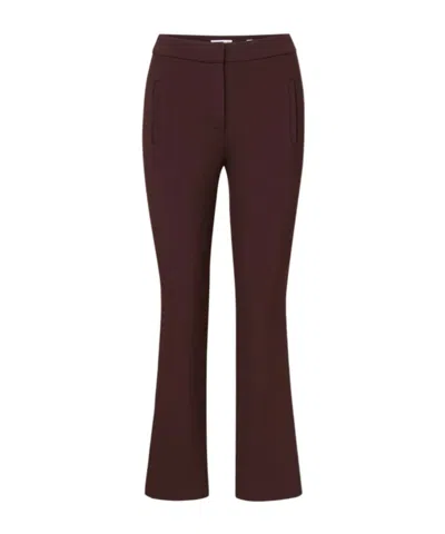 Veronica Beard Arte Kick-flare Pocket Trousers In Burgundy