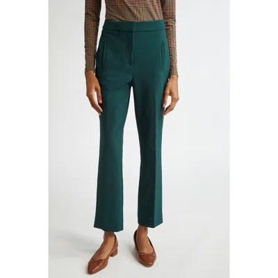Veronica Beard Edia Satin Wide-leg Pants In Pine