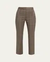 Veronica Beard Arte Slim Plaid Pants In Gray