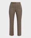 Veronica Beard Arte Slim Plaid Pants In Gray