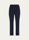 Veronica Beard Arte Straight Cropped Pants In Navy