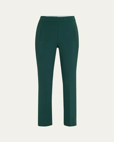 Veronica Beard Arte Straight Cropped Pants In Pine