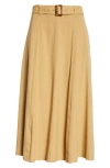 VERONICA BEARD ARWEN BELTED LINEN BLEND SKIRT