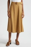Veronica Beard Arwen Stretch-linen Skirt In Desert Khaki