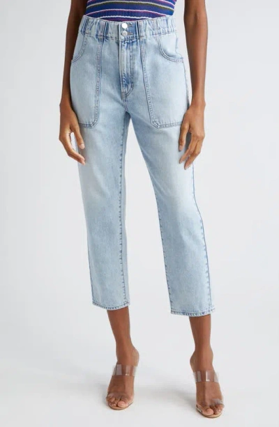 Veronica Beard Arya High Waist Crop Straight Leg Jeans In Cascade Sun