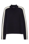 Veronica Beard Asante Side Stripe Sweater In Blue