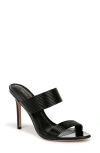 Veronica Beard Asha Leather Dual-band Slide Sandals In Black