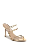 Veronica Beard 95mm Asha Metallic Leather Piping Jelly Sandals In Gold