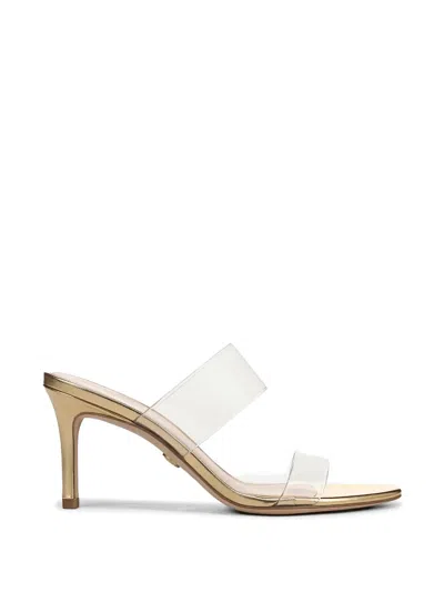 Veronica Beard Asha Transparent-strap Sandals In Gold