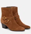 Veronica Beard Ashby 50 Suede Ankle Boots In Brown