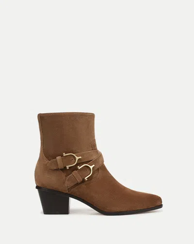 Veronica Beard Ashby Western Ankle Boot In Brown