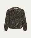 Veronica Beard Ashlynn Top In Black Multi