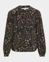 Veronica Beard Ashlynn Top In Black Multi
