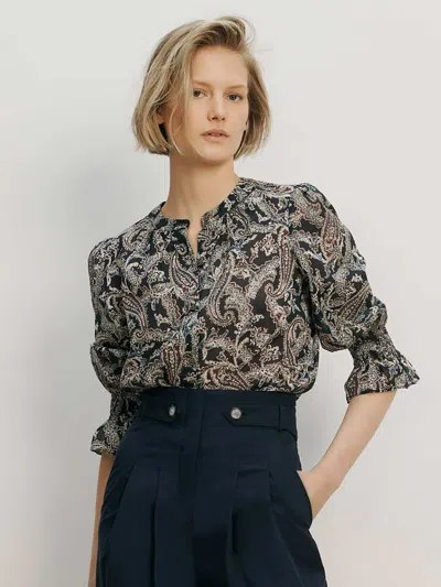 Veronica Beard Ashlynn Paisley Blouse In Multi