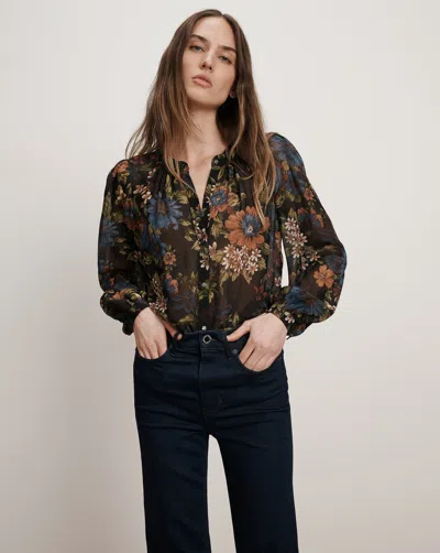 Veronica Beard Ashlynn Silk Blouse In Brown