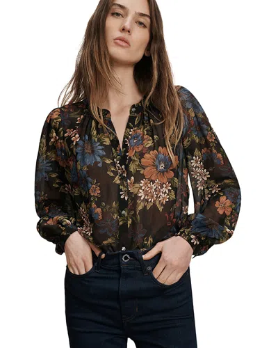 Veronica Beard Ashlynn Silk Blouse In Multi