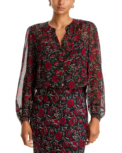 Veronica Beard Ashlynn Silk Blouse In Multi