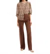 Veronica Beard Ashlynn Silk-linen Blouse In Stone Khaki Multi In Brown